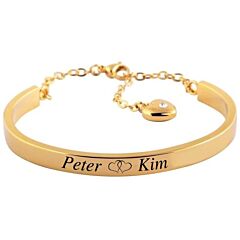 Women's steel bracelet Akzent A240084 with diamond engraving
