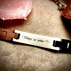 Men's steel bracelet Akzent A329052 with diamond engraving AFORUM.shop®