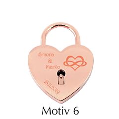 Love lock with engraving "Heart - Rosegold" I Motiv 6 I AFORUM.shop®