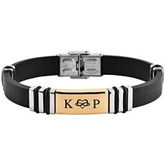 Men's kauchuk bracelet Akzent A359040 with engraving
