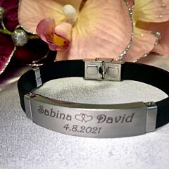 Men's kauchuk bracelet Akzent A503339 with diamond engraving AFORUM.shop®