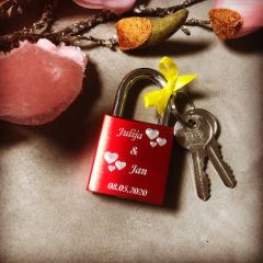 Love lock with engraving - RED I AFORUM.shop