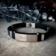 AFORUM.shop I Men's kauchuk bracelet Akzent A503078 with diamond engraving