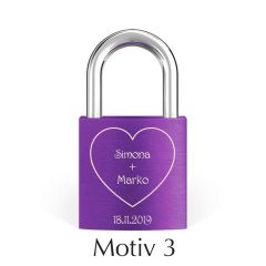 Love lock with engraving - VIOLET I Motiv 3