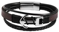Men's leather bracelet Akzent A504093 - anchor