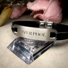 Herren Armband aus Leder Akzent A504016 mit Diamantgravur AFORUM.shop® 