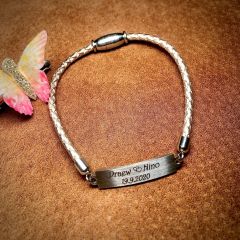 Women's leather bracelet Akzent A504222 with diamond engraving I AFORUM.shop
