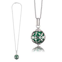 Herzengel necklace with green sound ball HEN-ANGEL-04