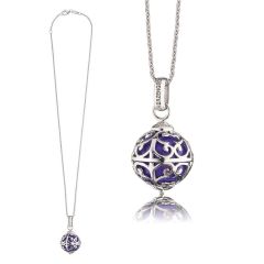 Herzengel necklace with purple sound ball HEN-ANGEL-08