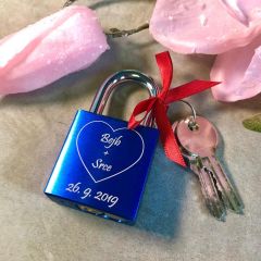 Love lock with engraving - BLUE I AFORUM.shop