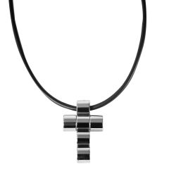 Men's kauchuk necklace with pendant Akzent A225073 I AFORUM.shop