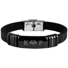 Men's leather bracelet Akzent A504071 with engraving