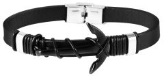XXL men's leather bracelet Akzent A504035 with anchor