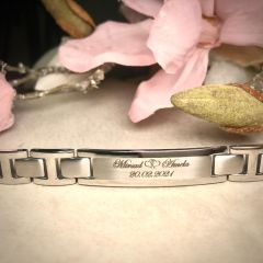 Men's steel bracelet Leo Marco LM946 with diamond engraving