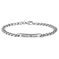 Men's steel bracelet Akzent A335125 with diamond engraving