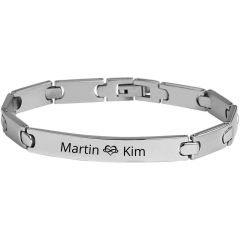 Men's steel bracelet Akzent A503178 with engraving