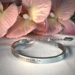 Women's steel bracelet Akzent A240074 with name